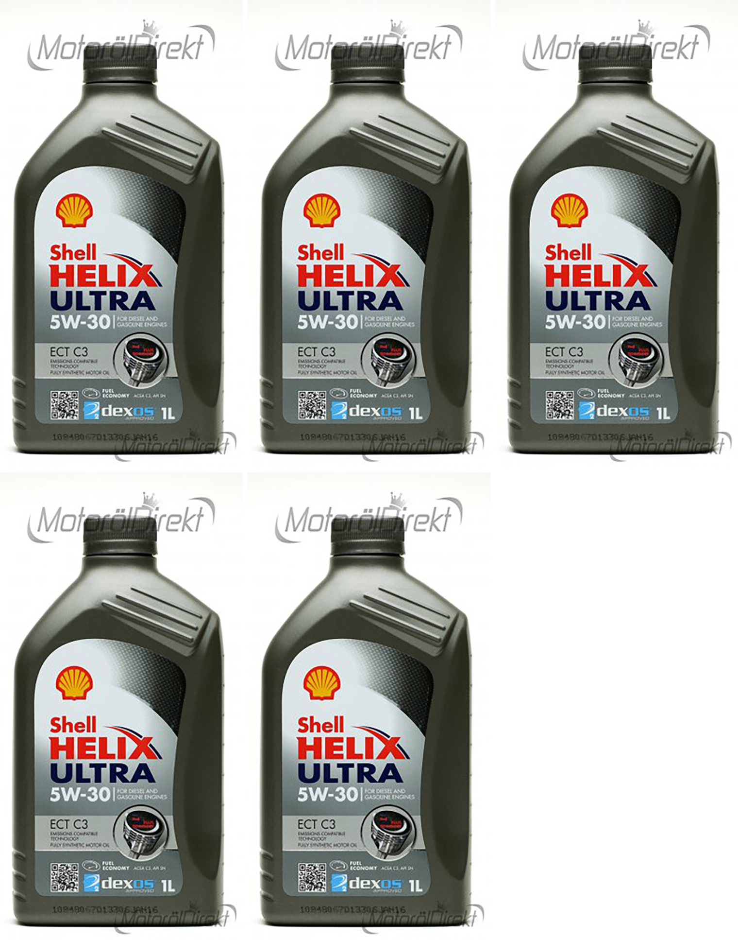 Shell Helix Ultra ECT C3 5W-30 PKW-Motoröl 5x 1l = 5 Liter