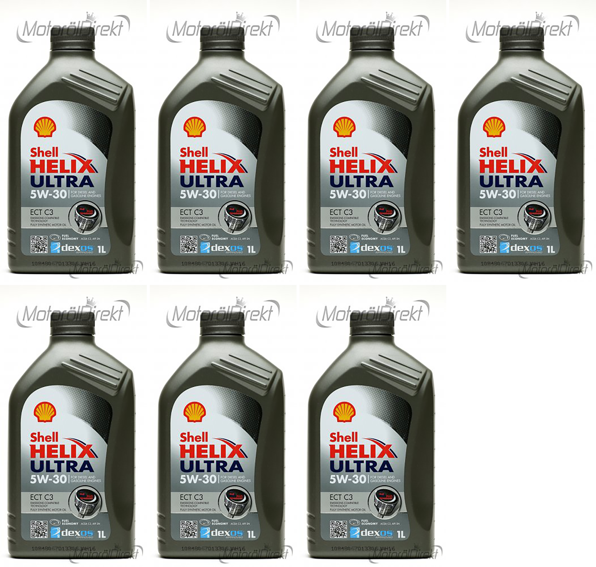 Shell Helix Ultra ECT C3 5W-30 PKW-Motoröl 7x 1l = 7 Liter