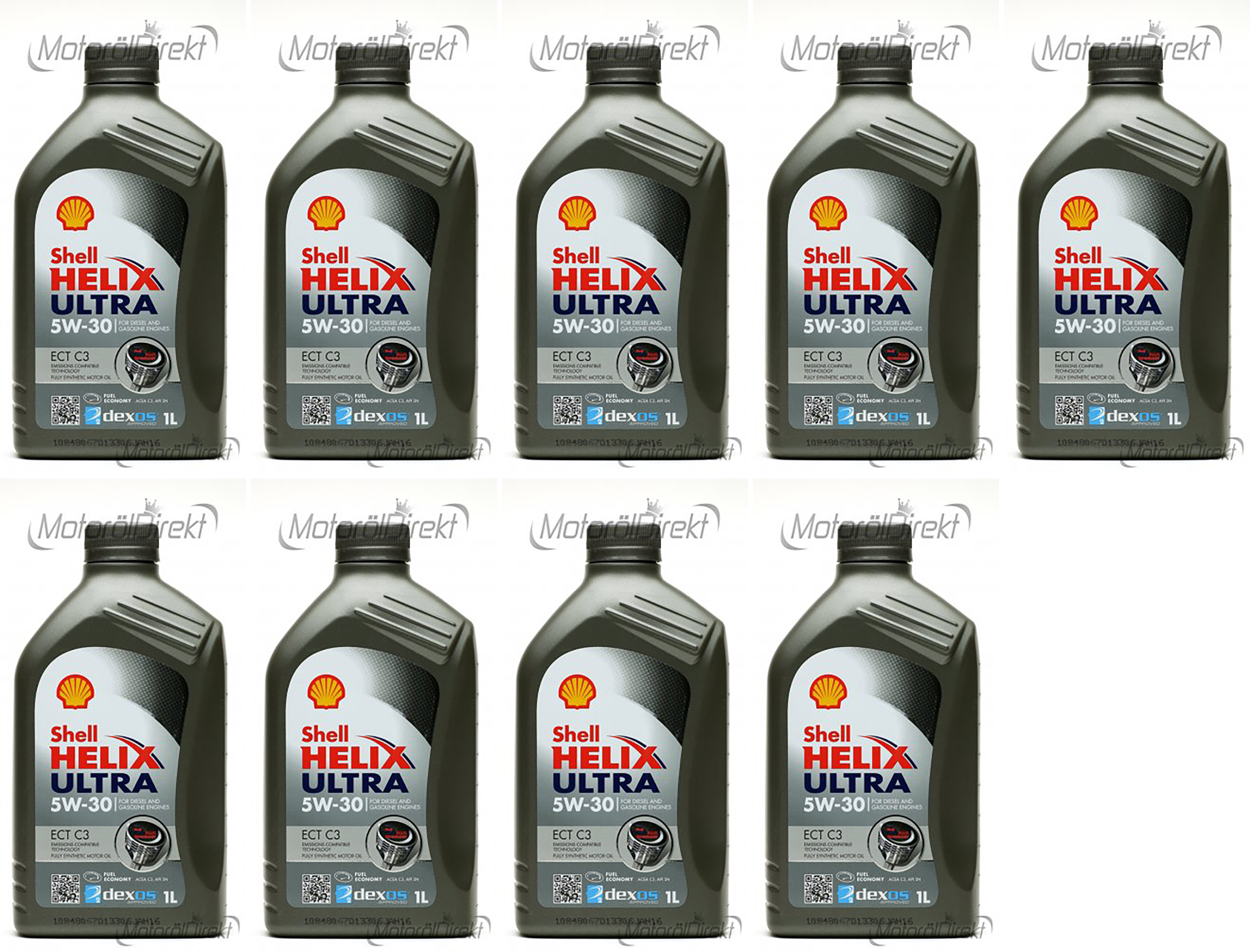 Shell Helix Ultra ECT C3 5W-30 PKW-Motoröl 9x 1l = 9 Liter
