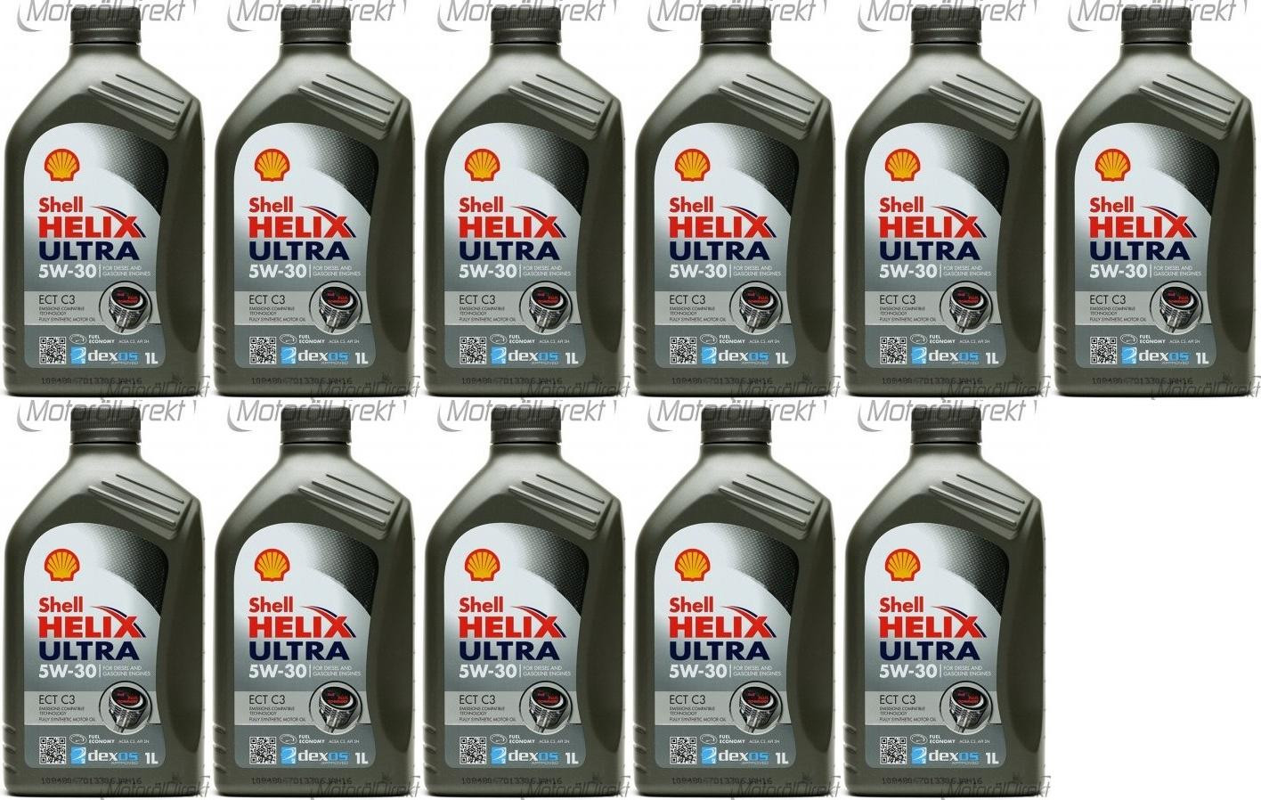 Shell Helix Ultra ECT C3 5W-30 PKW-Motoröl 11x 1l = 11 Liter