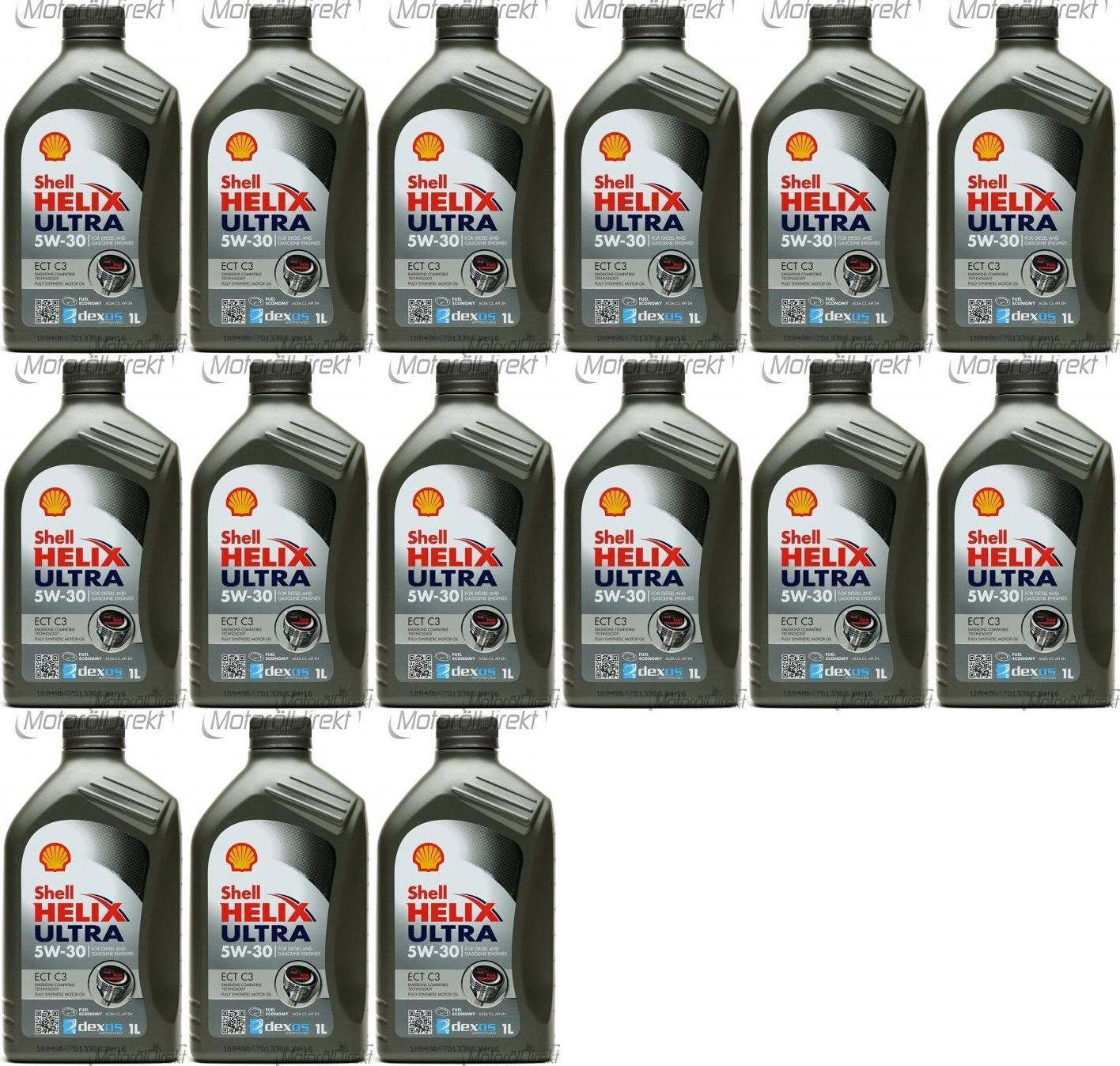 Shell Helix Ultra ECT C3 5W-30 PKW-Motoröl 15x 1l = 15 Liter