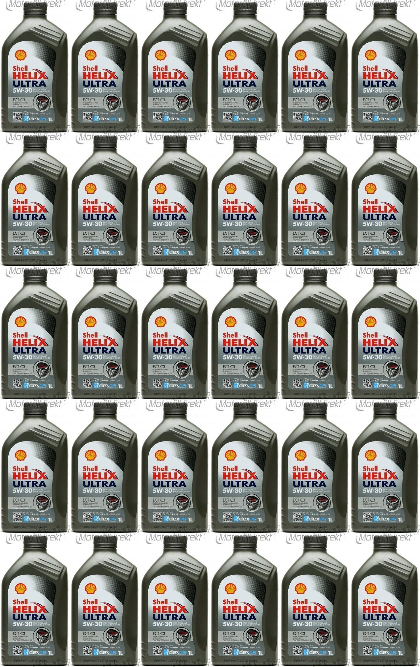 Shell Helix Ultra ECT C3 5W-30 PKW-Motoröl 30x 1l = 30 Liter