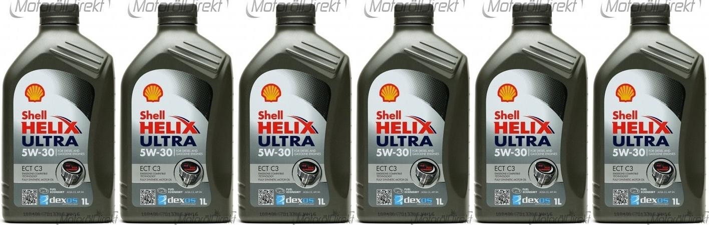 Shell Helix Ultra ECT C3 5W-30 PKW-Motoröl 6x 1l = 6 Liter