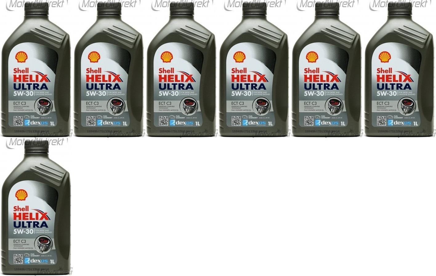 Shell Helix Ultra ECT C3 5W-30 PKW-Motoröl 7x 1l = 7 Liter