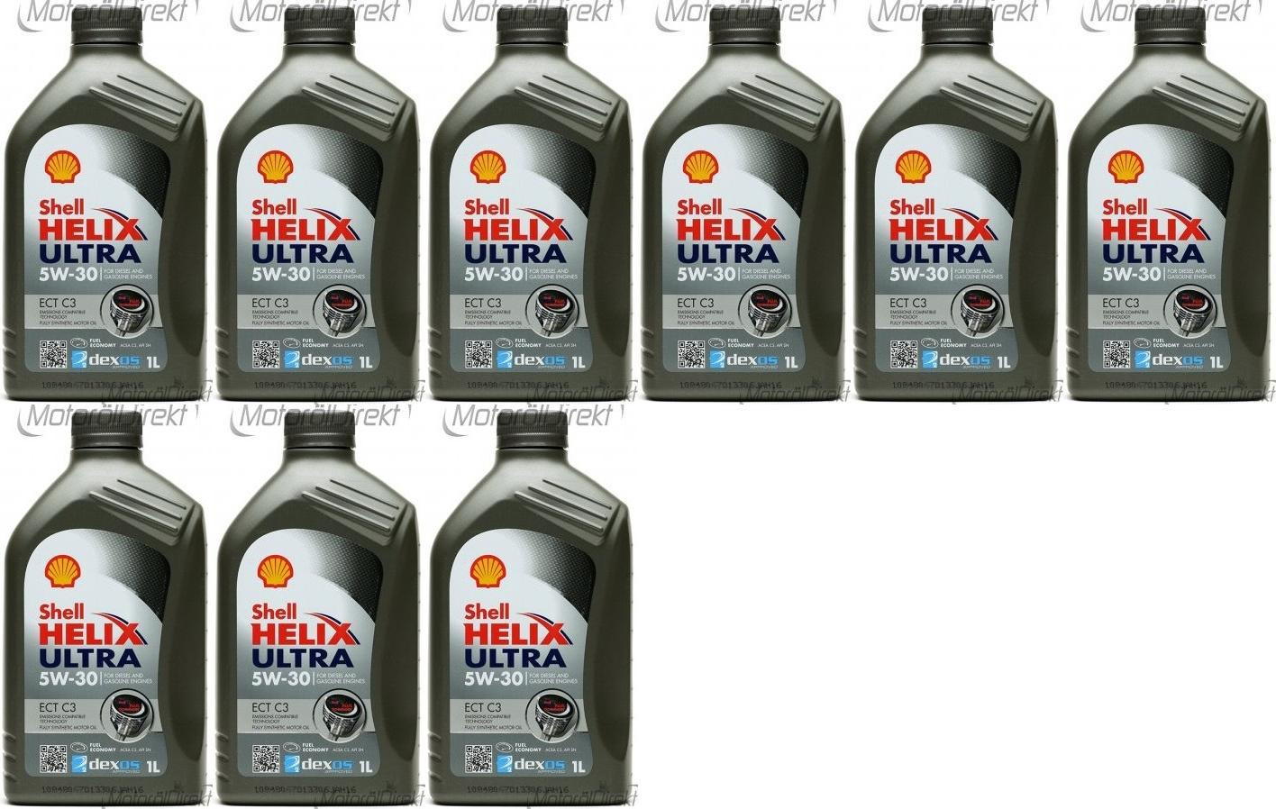 Shell Helix Ultra ECT C3 5W-30 PKW-Motoröl 9x 1l = 9 Liter