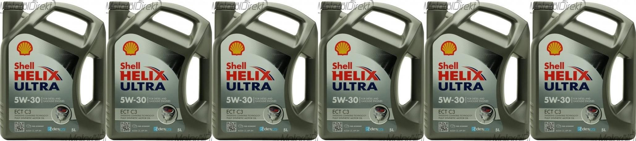 Shell Helix Ultra ECT C3 5W-30 PKW-Motoröl 6x 5 = 30 Liter