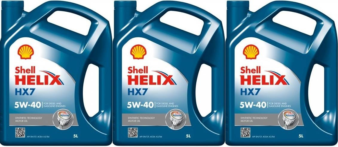 Shell Helix HX7 5W-40 Motoröl 3x 5 = 15 Liter