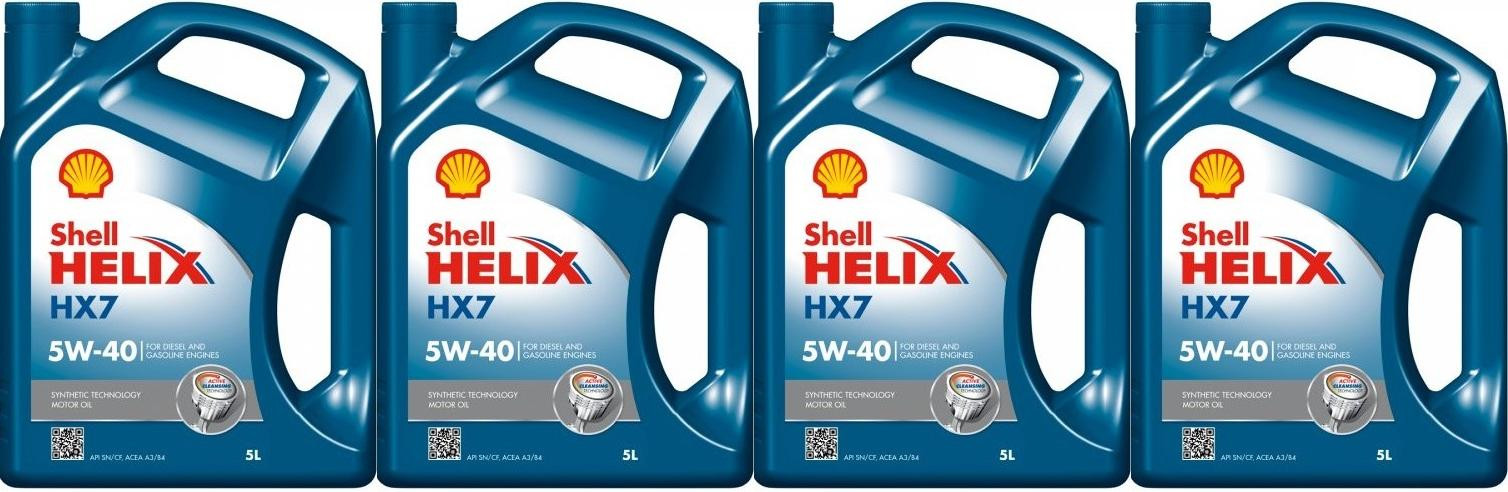 Shell Helix HX7 5W-40 Motoröl 4x 5 = 20 Liter