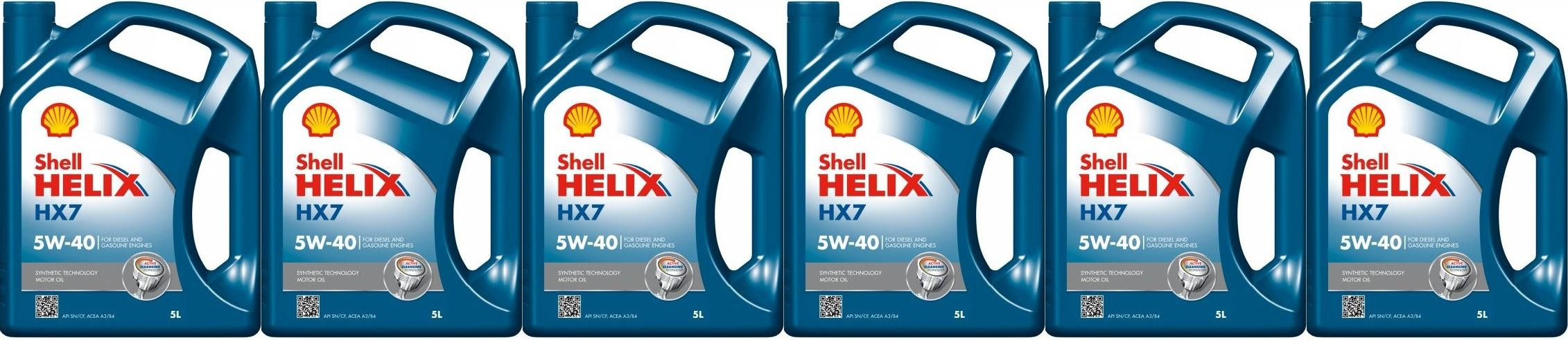 Shell Helix HX7 5W-40 Motoröl 6x 5 = 30 Liter