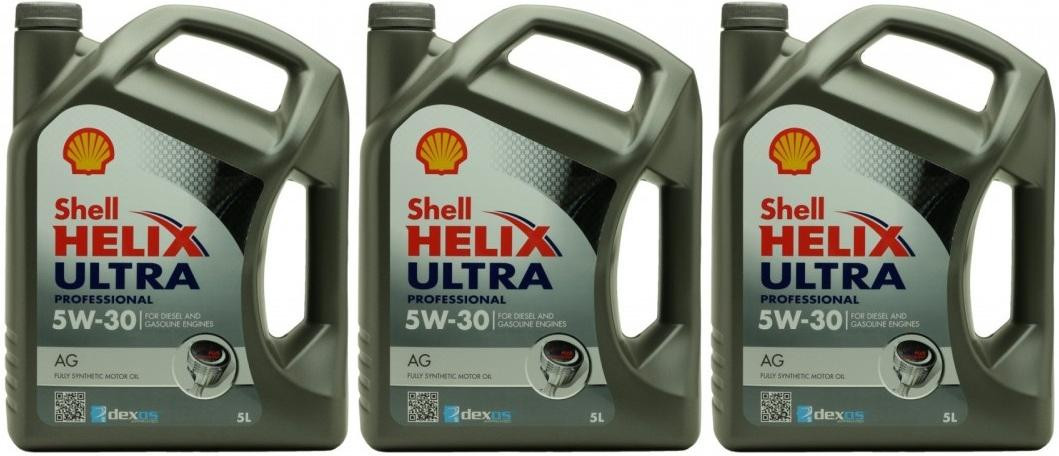 Shell Helix Ultra Professional AG 5W-30 Motoröl 3x 5 = 15 Liter