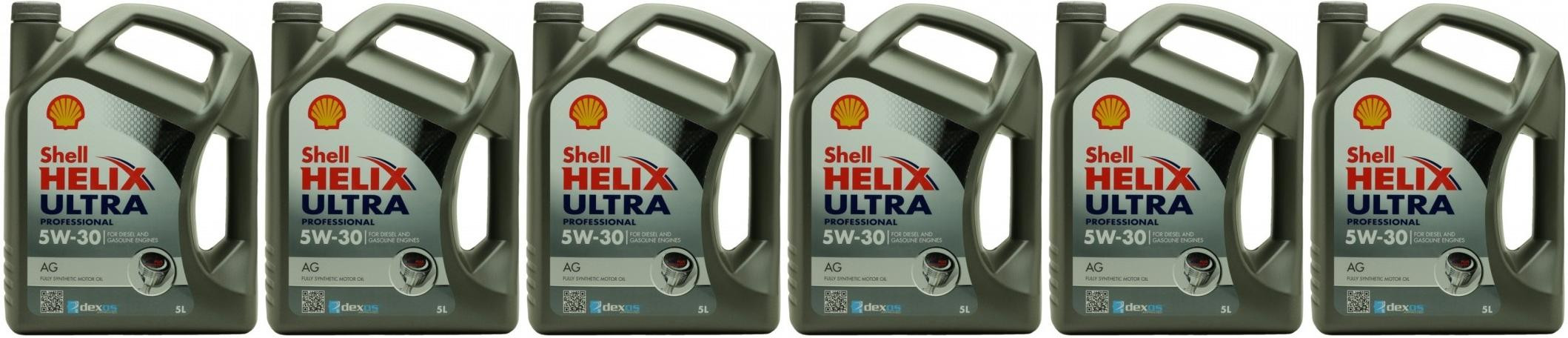 Shell Helix Ultra Professional AG 5W-30 Motoröl 6x 5 = 30 Liter