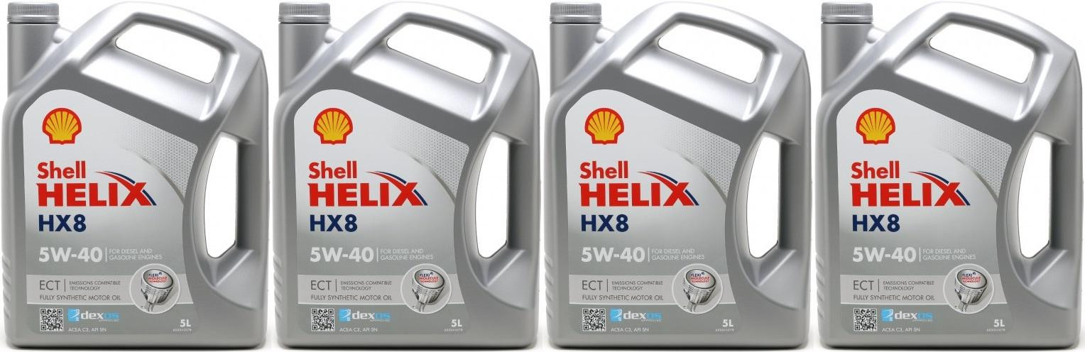 Shell Helix HX8 ECT 5W-40 Motoröl 4x 5 = 20 Liter