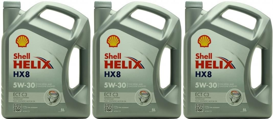 Shell Helix HX8 ECT C3 5W-30 Motoröl 3x 5 = 15 Liter