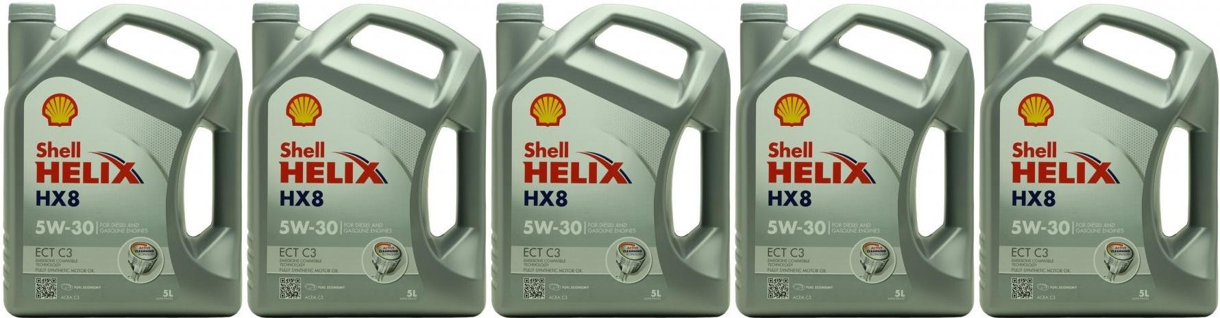Shell Helix HX8 ECT C3 5W-30 Motoröl 5x 5 = 25 Liter