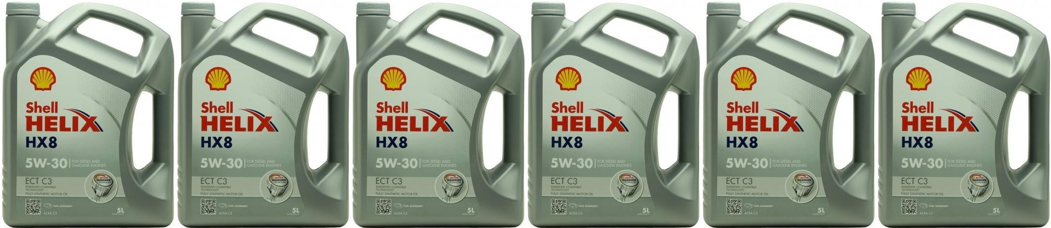 Shell Helix HX8 ECT C3 5W-30 Motoröl 6x 5 = 30 Liter