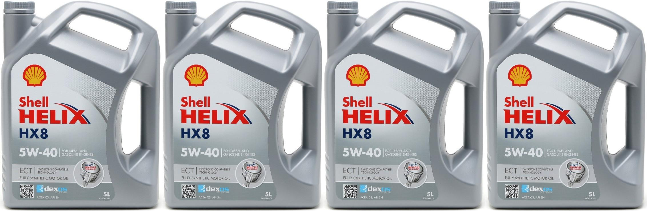Shell Helix HX8 5W-40 Motoröl 4x 5 = 20 Liter