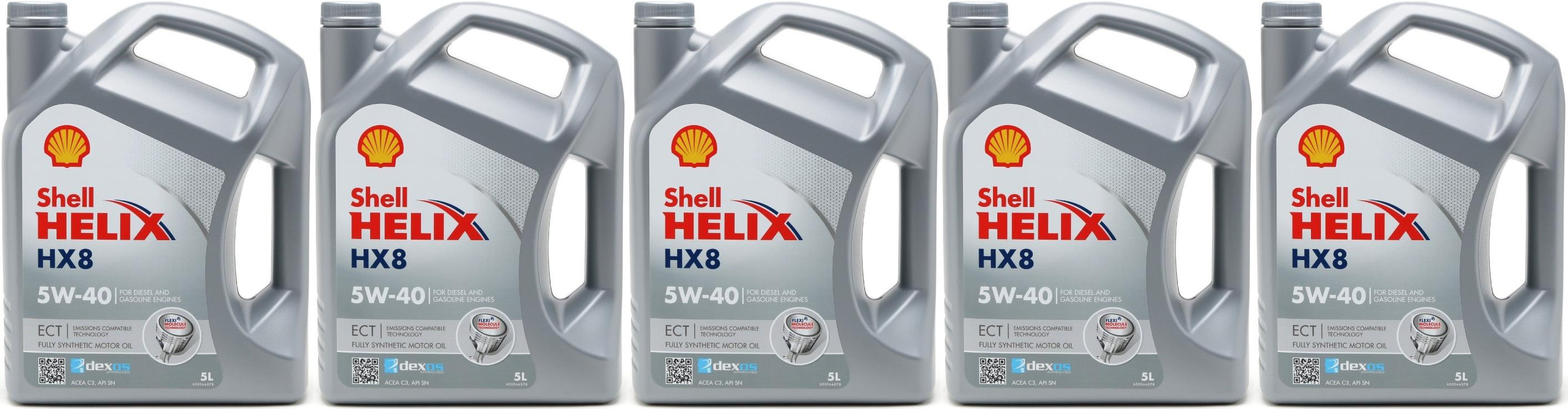 Shell Helix HX8 5W-40 Motoröl 5x 5 = 25 Liter