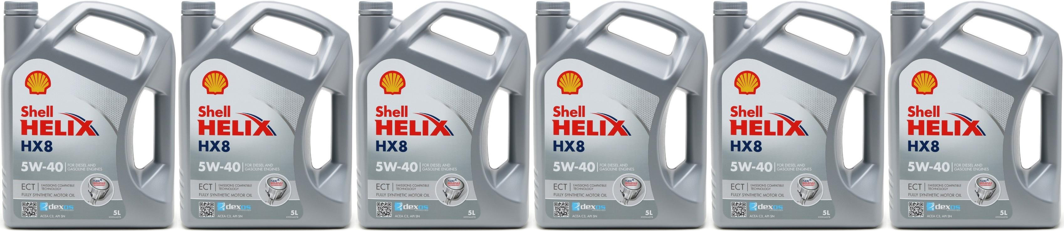 Shell Helix HX8 5W-40 Motoröl 6x 5 = 30 Liter
