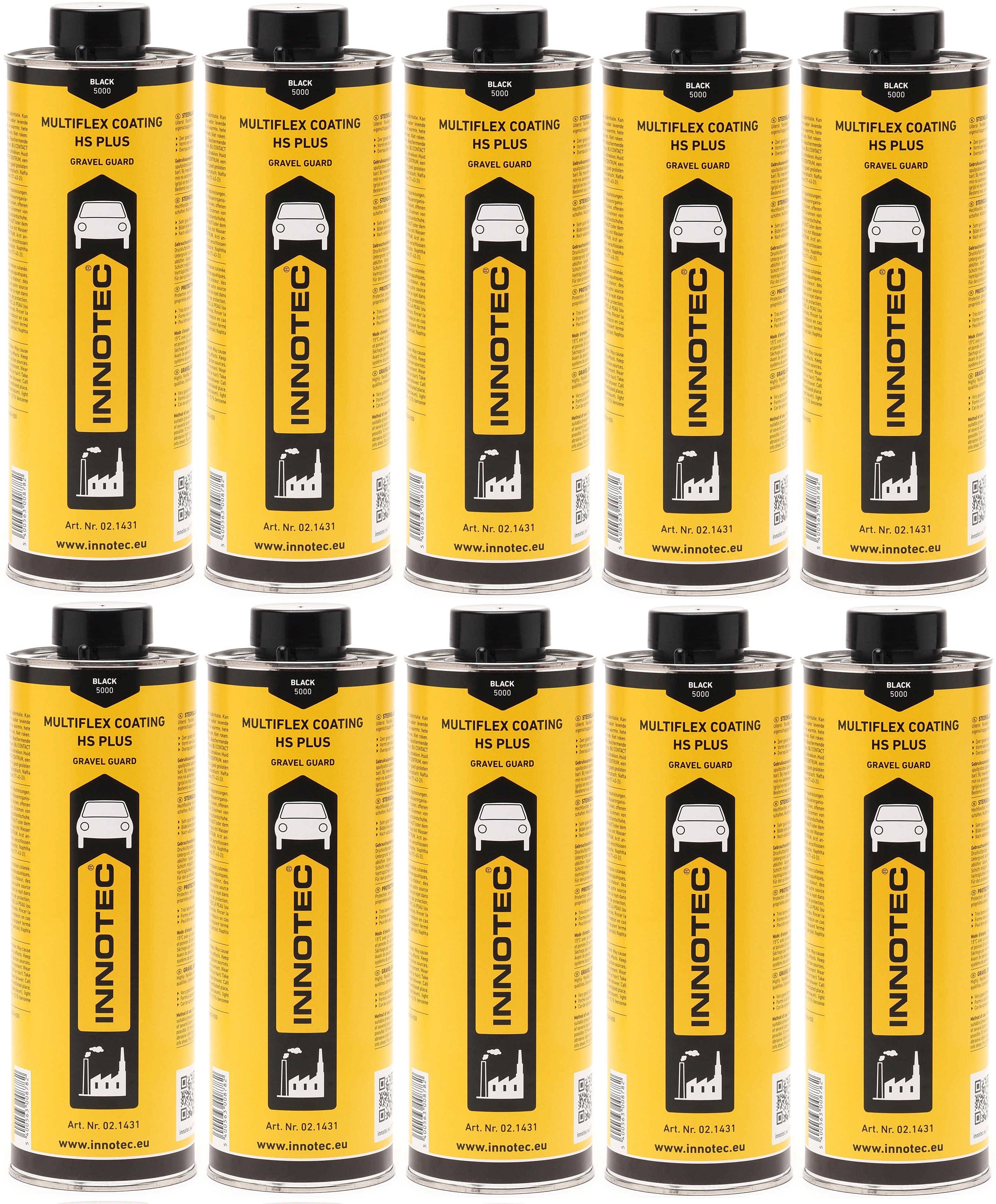 Innotec Multiflex Coating HS Plus Steinschlagschutz 1 L Schwarz 10x 1l=10 Liter