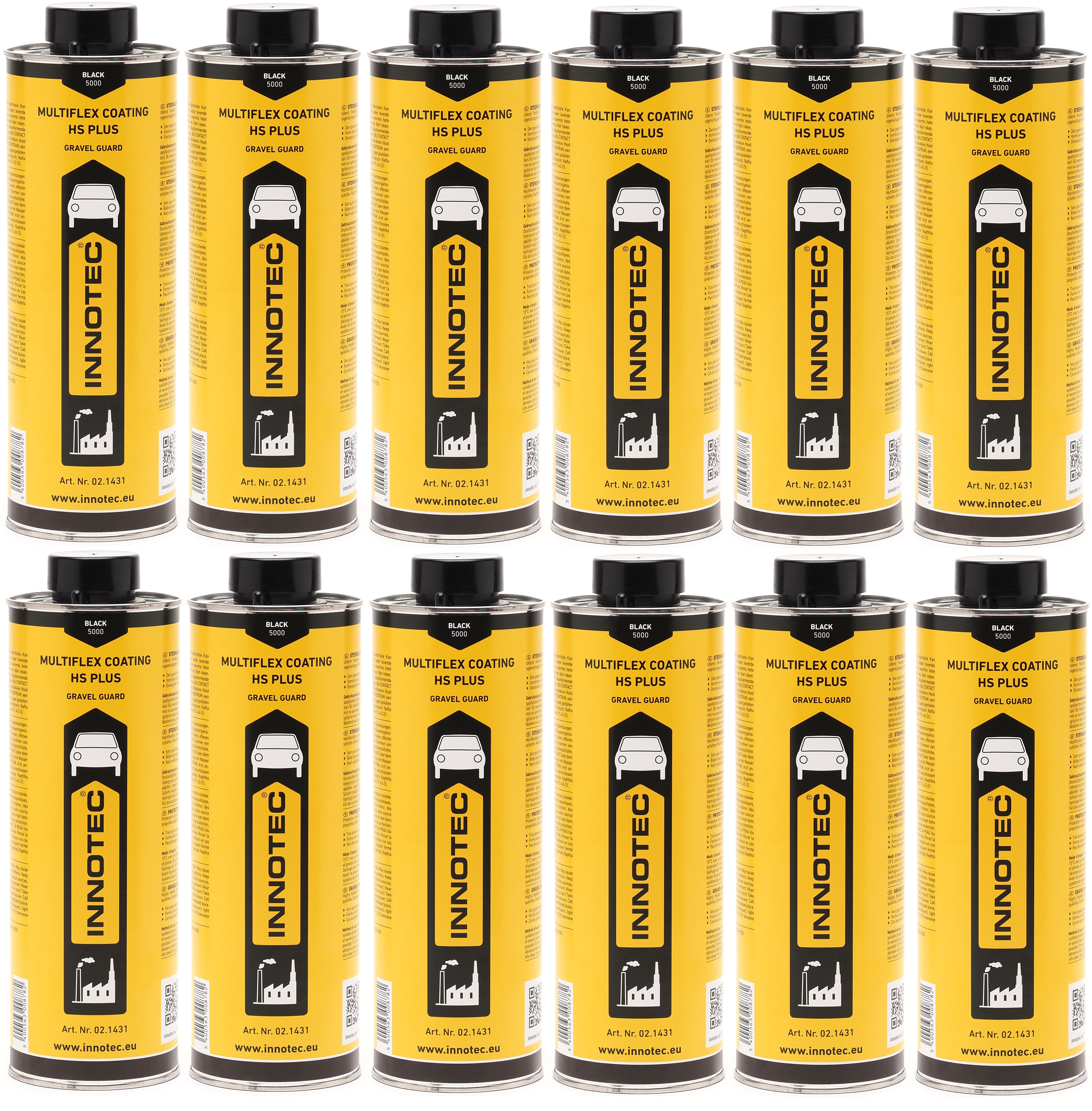 Innotec Multiflex Coating HS Plus Steinschlagschutz 1 L Schwarz 12x 1l=12 Liter