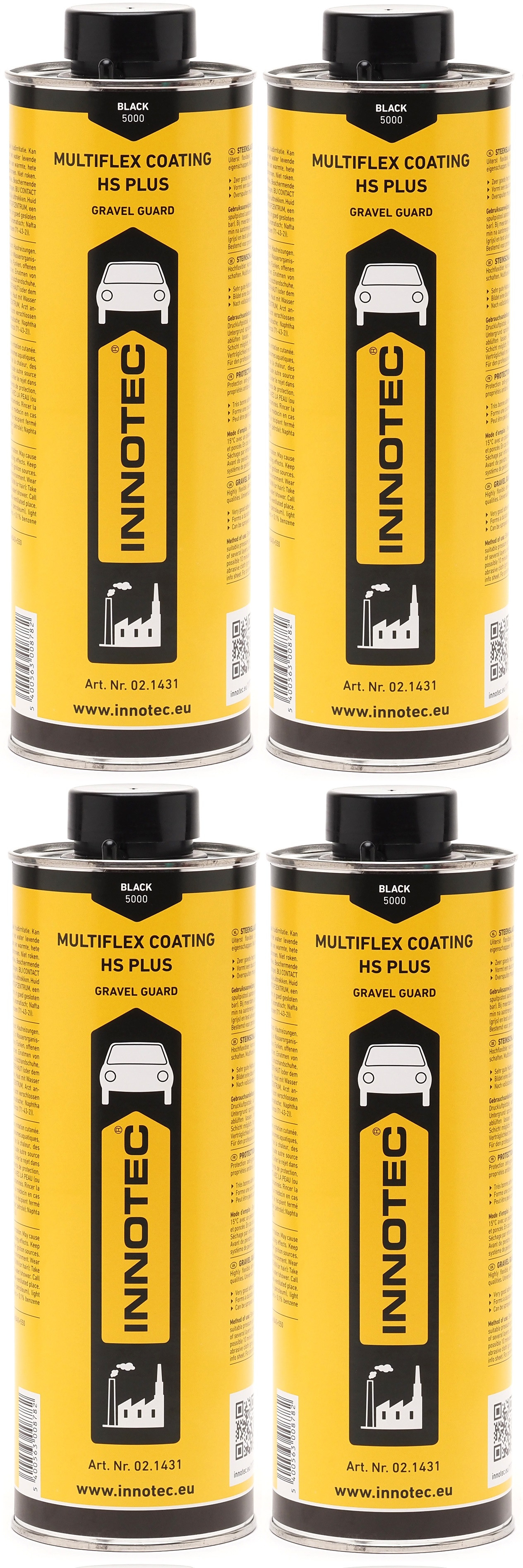 Innotec Multiflex Coating HS Plus Steinschlagschutz 1 L Schwarz 4x 1l = 4 Liter