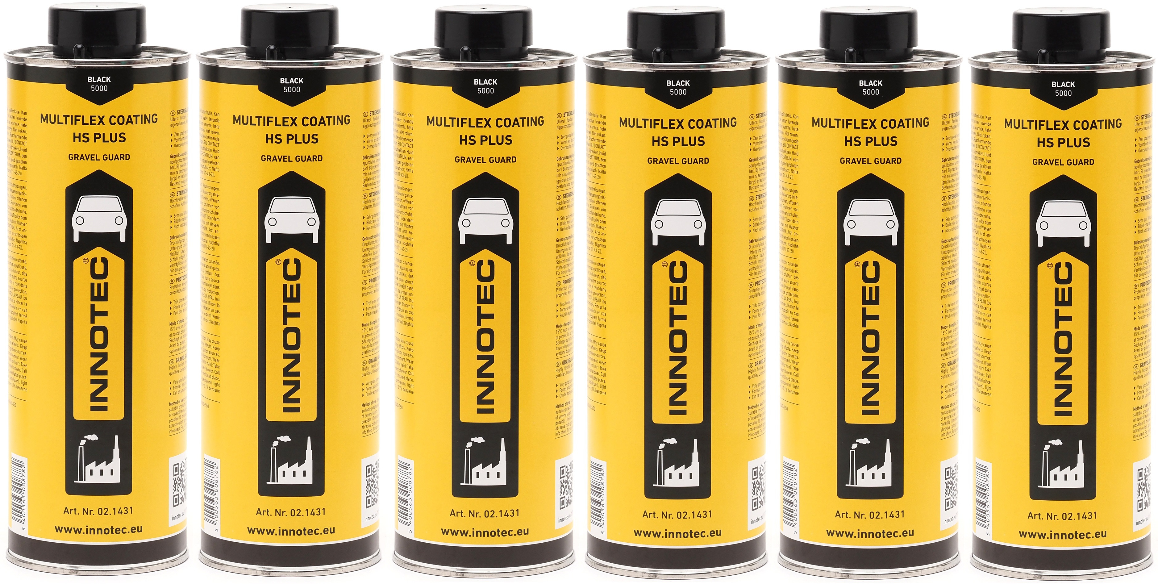 Innotec Multiflex Coating HS Plus Steinschlagschutz 1 L Schwarz 6x 1l = 6 Liter