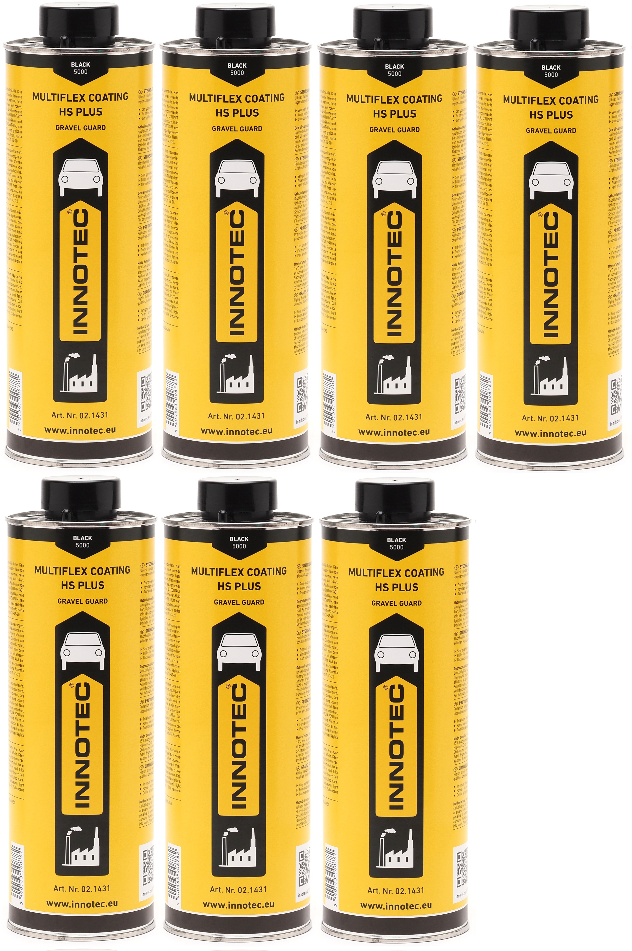 Innotec Multiflex Coating HS Plus Steinschlagschutz 1 L Schwarz 7x 1l = 7 Liter