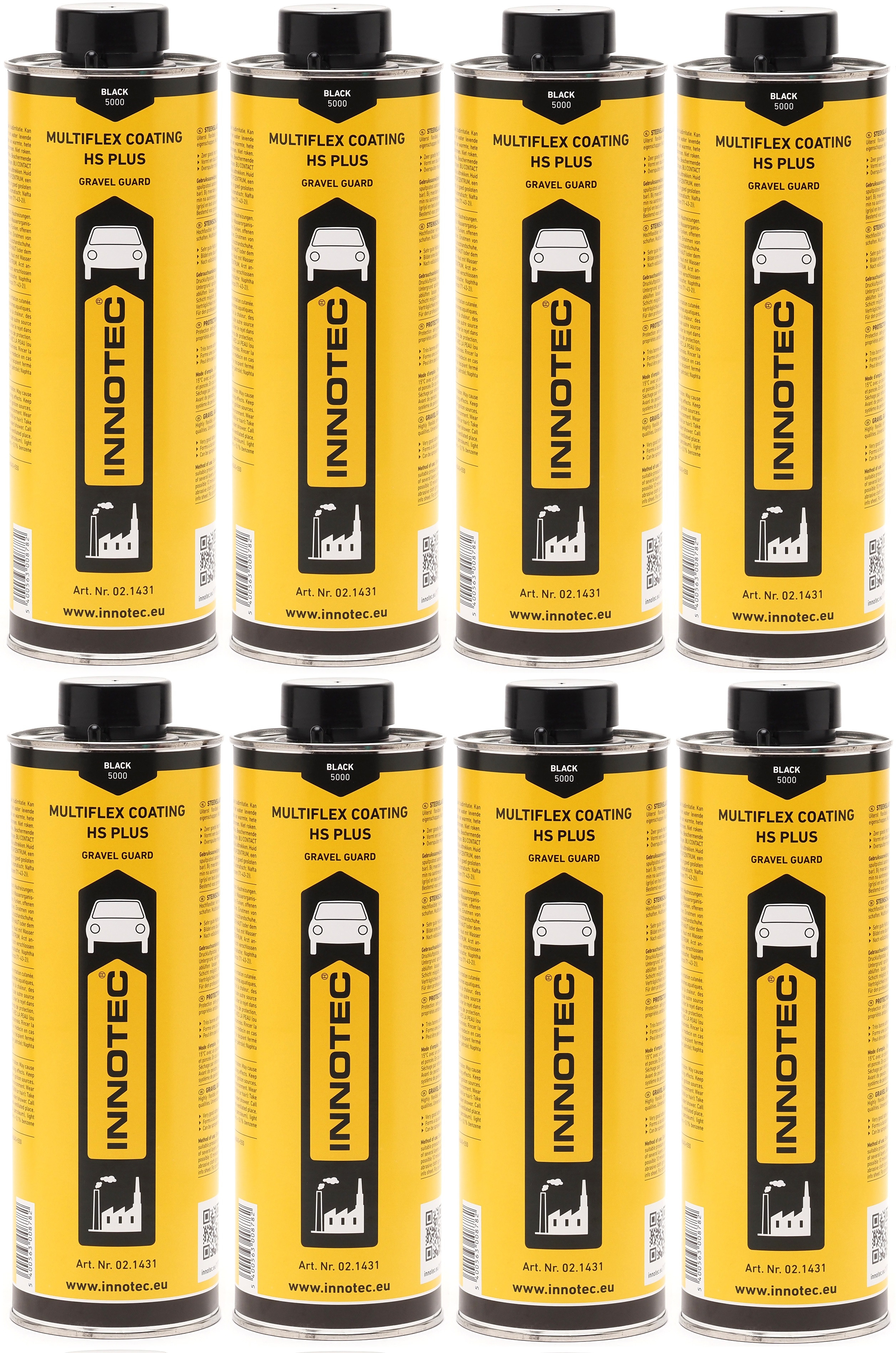 Innotec Multiflex Coating HS Plus Steinschlagschutz 1 L Schwarz 8x 1l = 8 Liter