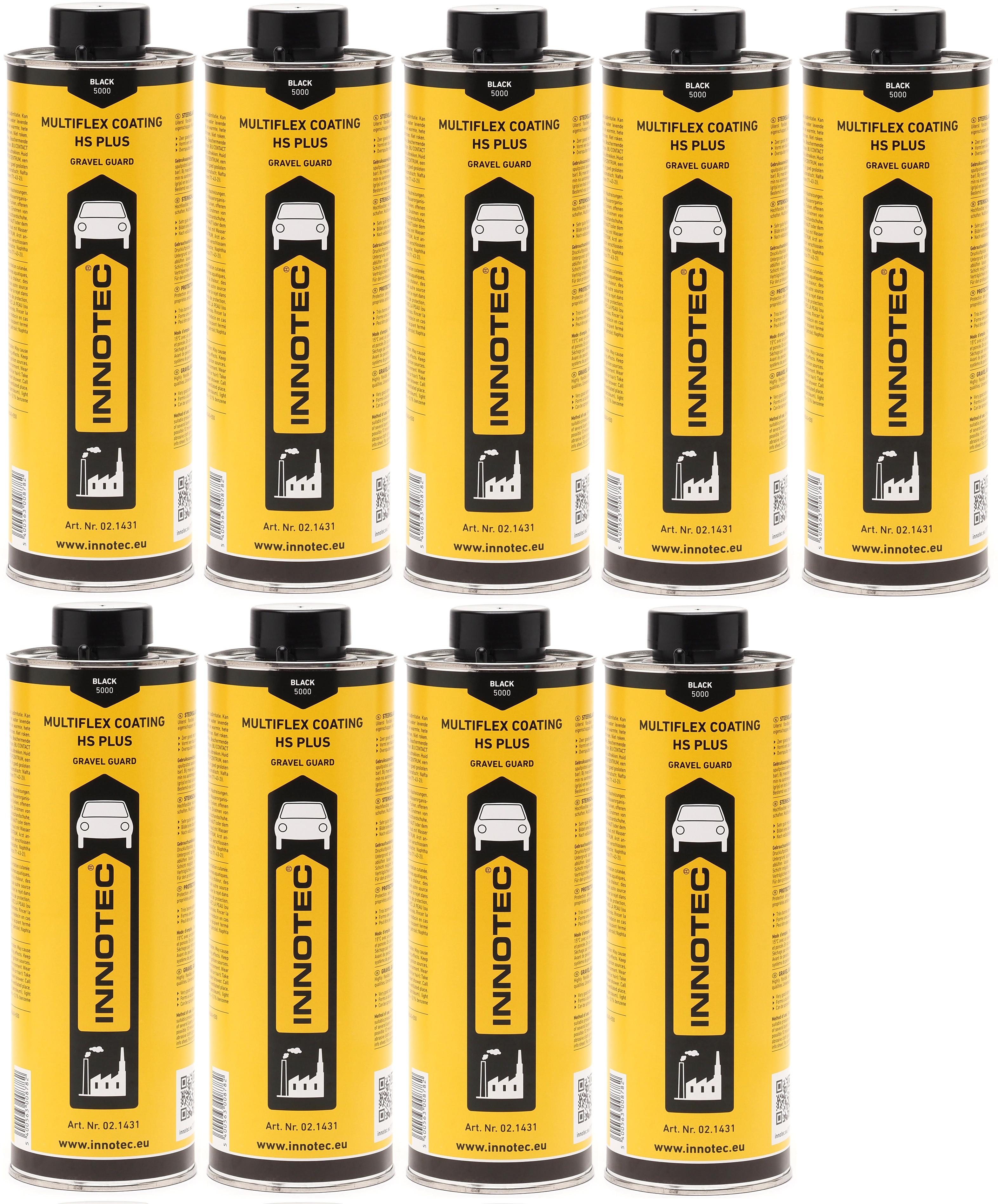 Innotec Multiflex Coating HS Plus Steinschlagschutz 1 L Schwarz 9x 1l = 9 Liter