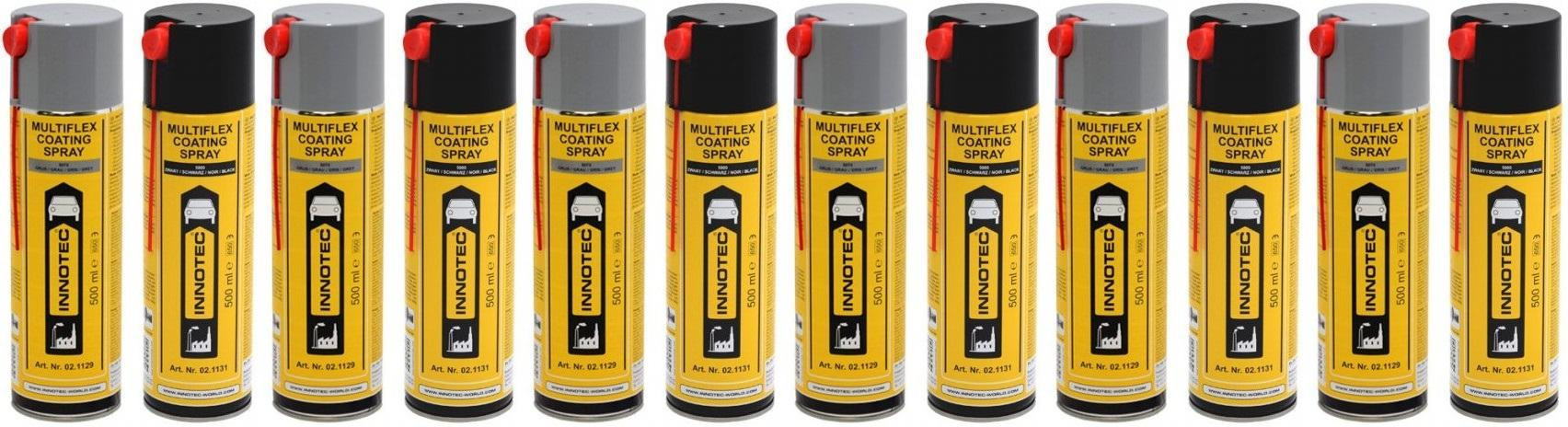 Innotec Multiflex Coating Spray Steinschlagschutz schwarz 6x 500ml