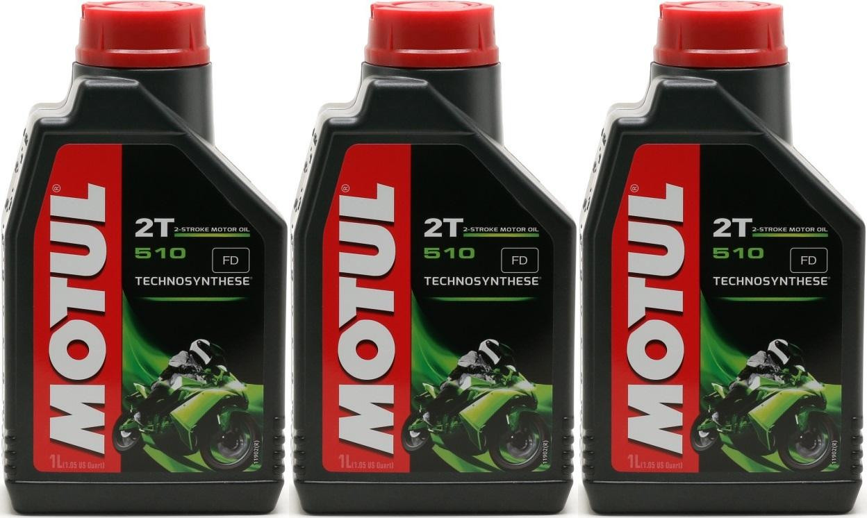 Motul 510 2T teilsynthetisches Motorrad Motoröl 3x 1l = 3 Liter