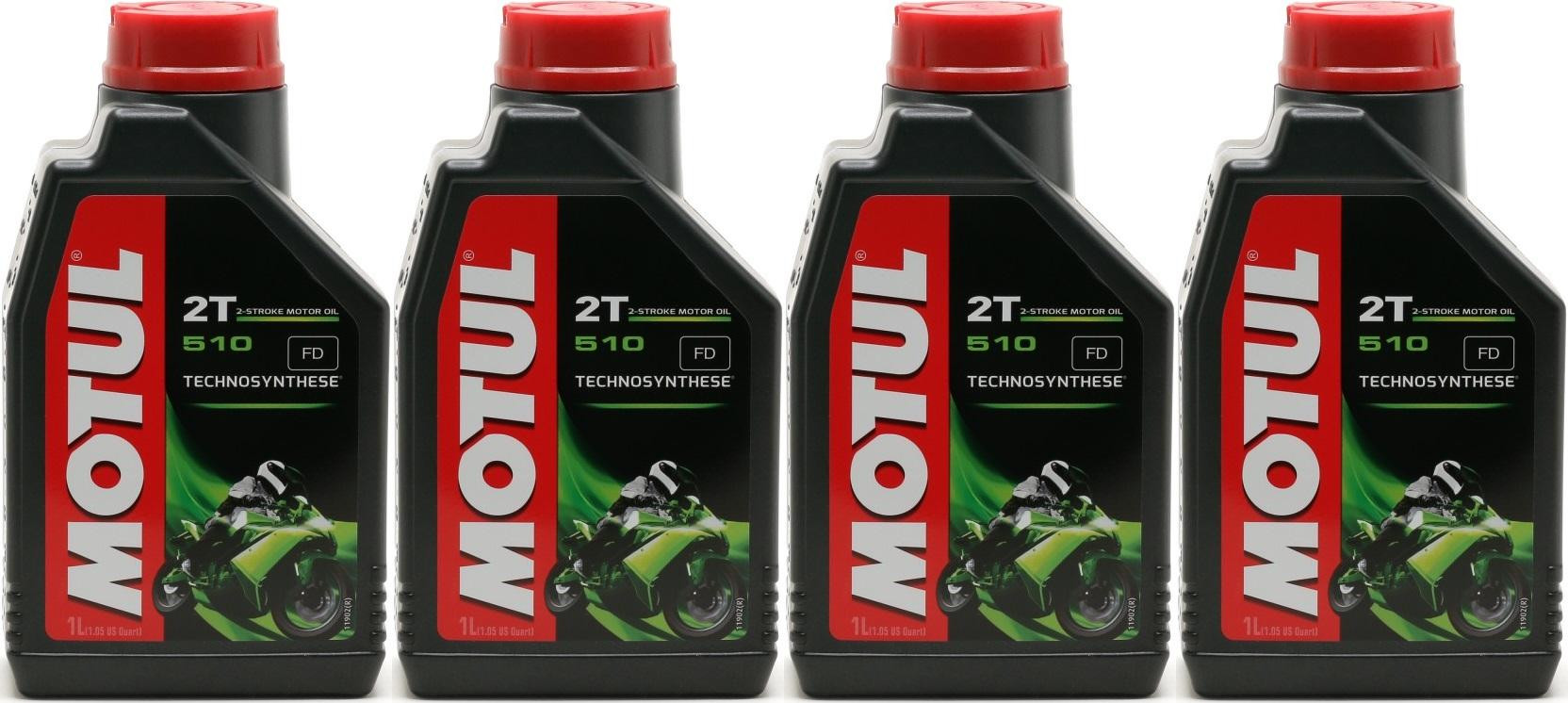 Motul 510 2T teilsynthetisches Motorrad Motoröl 4x 1l = 4 Liter