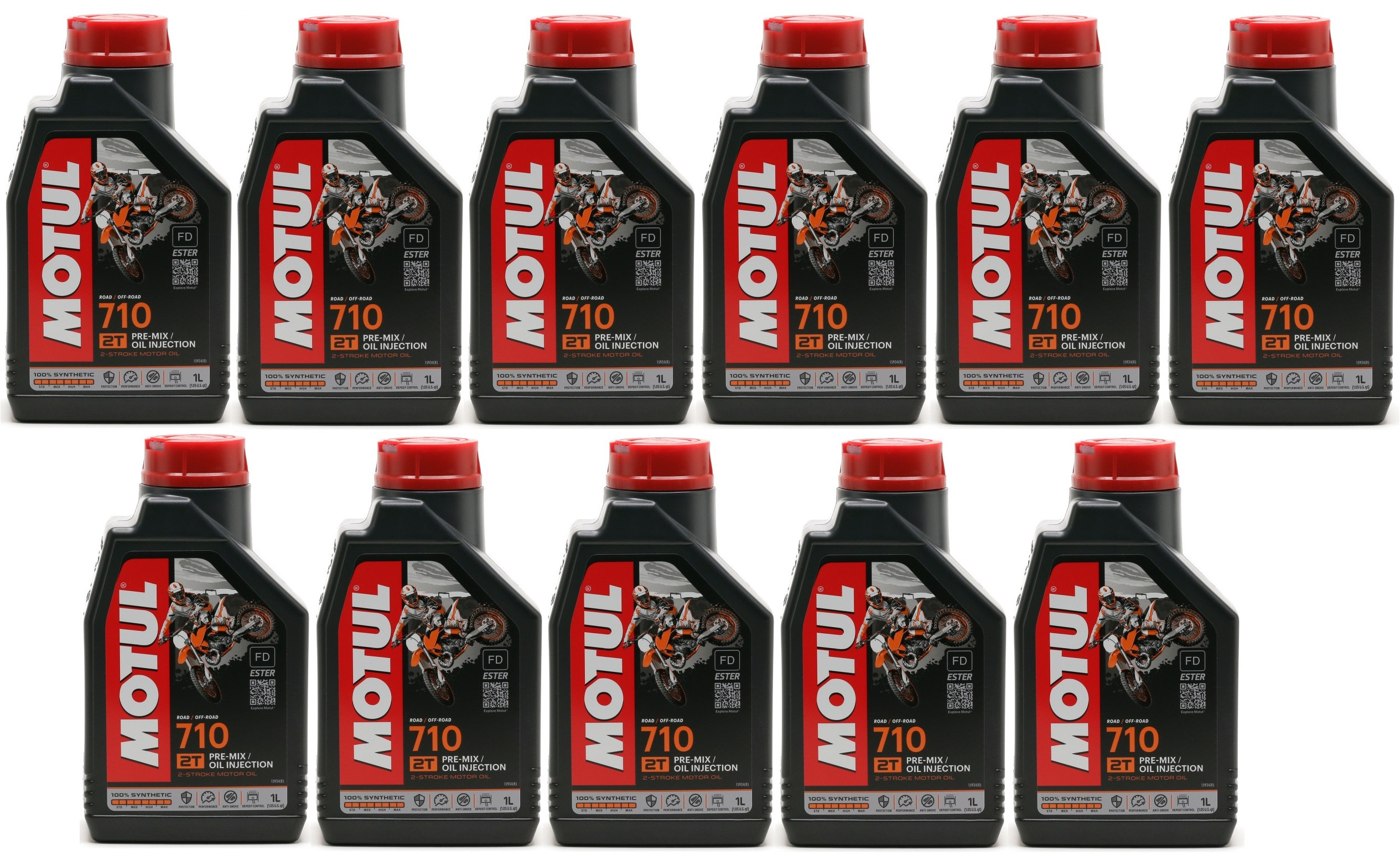 Motul 710 2T vollsynthetisches Motorrad Motoröl 11x 1l = 11 Liter