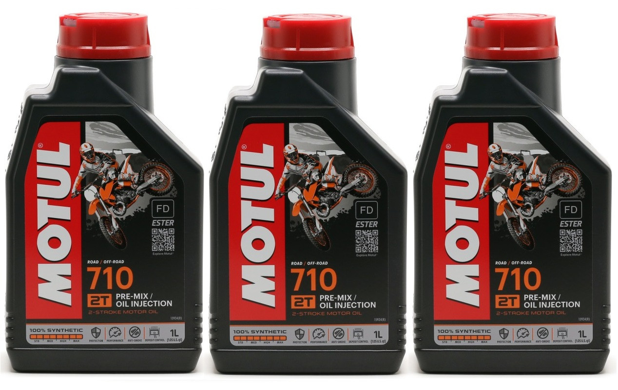 Motul 710 2T vollsynthetisches Motorrad Motoröl 3x 1l = 3 Liter