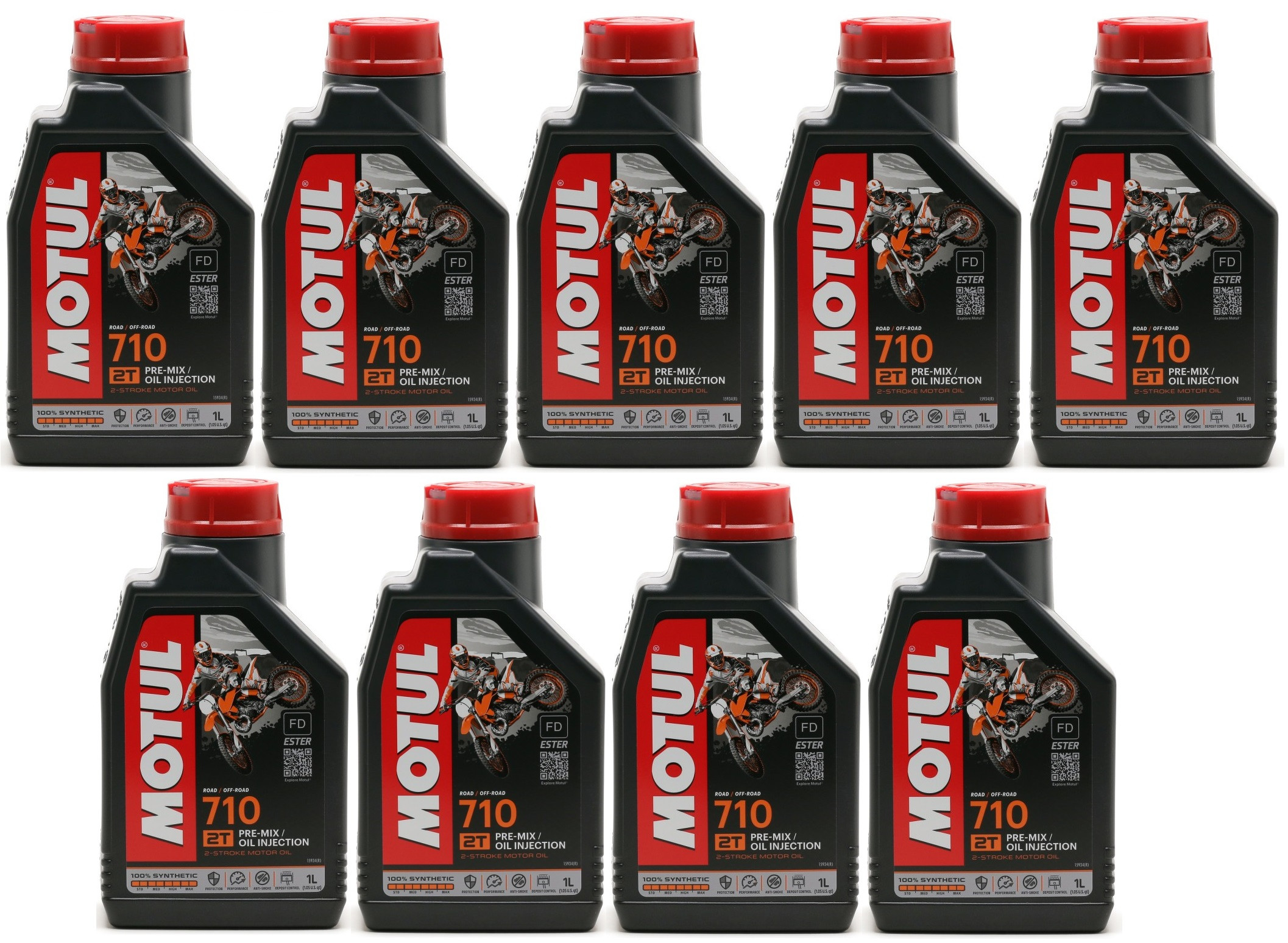 Motul 710 2T vollsynthetisches Motorrad Motoröl 9x 1l = 9 Liter