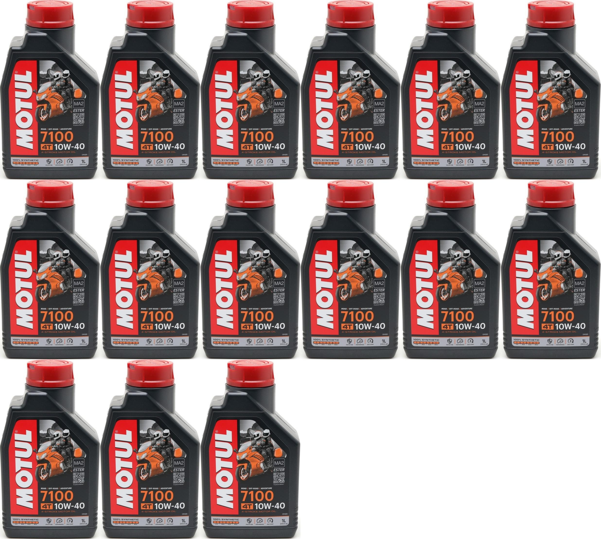 Motul 7100 ester 10W-40 4T Motorrad Motoröl 15x 1l = 15 Liter