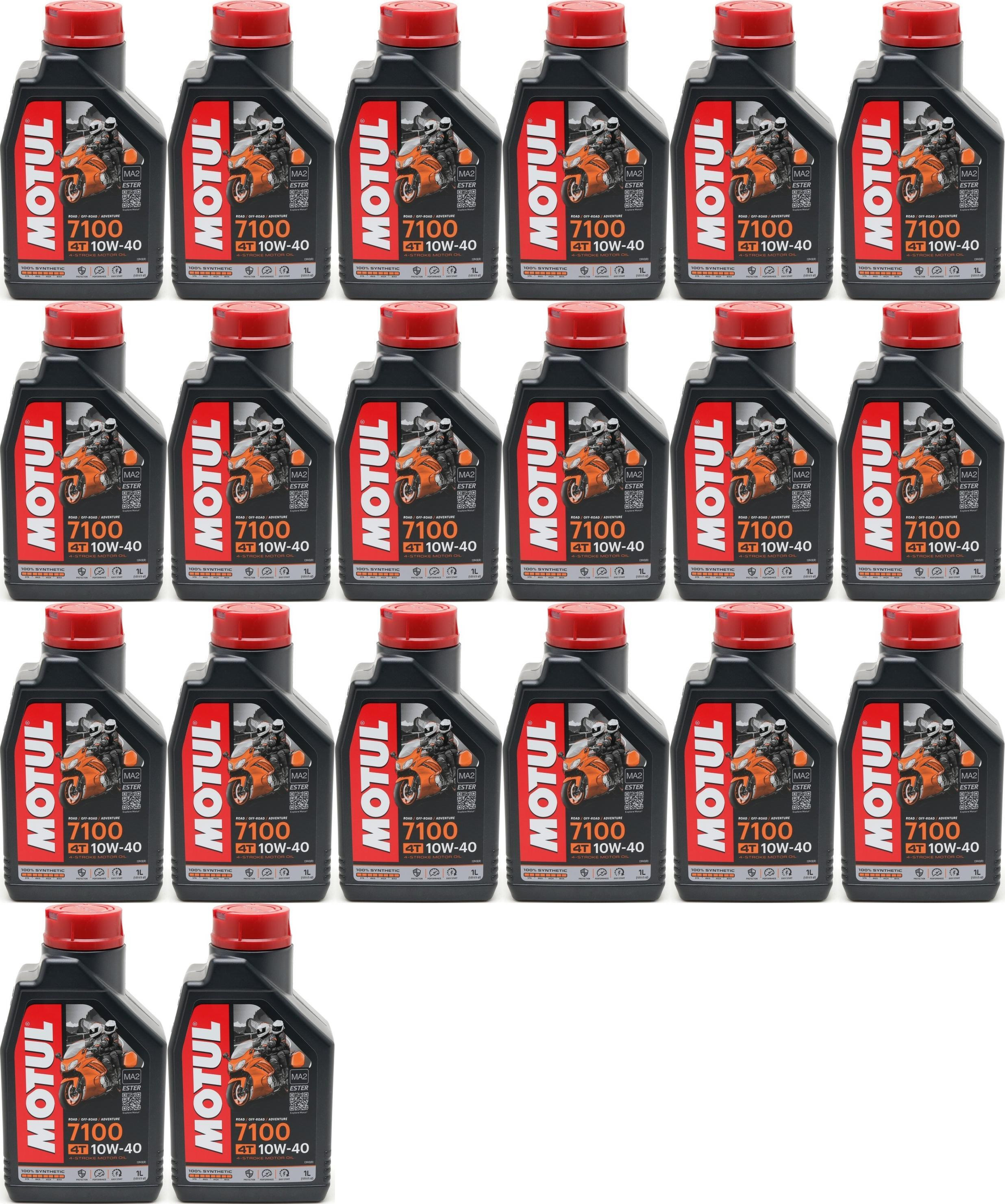 Motul 7100 ester 10W-40 4T Motorrad Motoröl 20x 1l = 20 Liter
