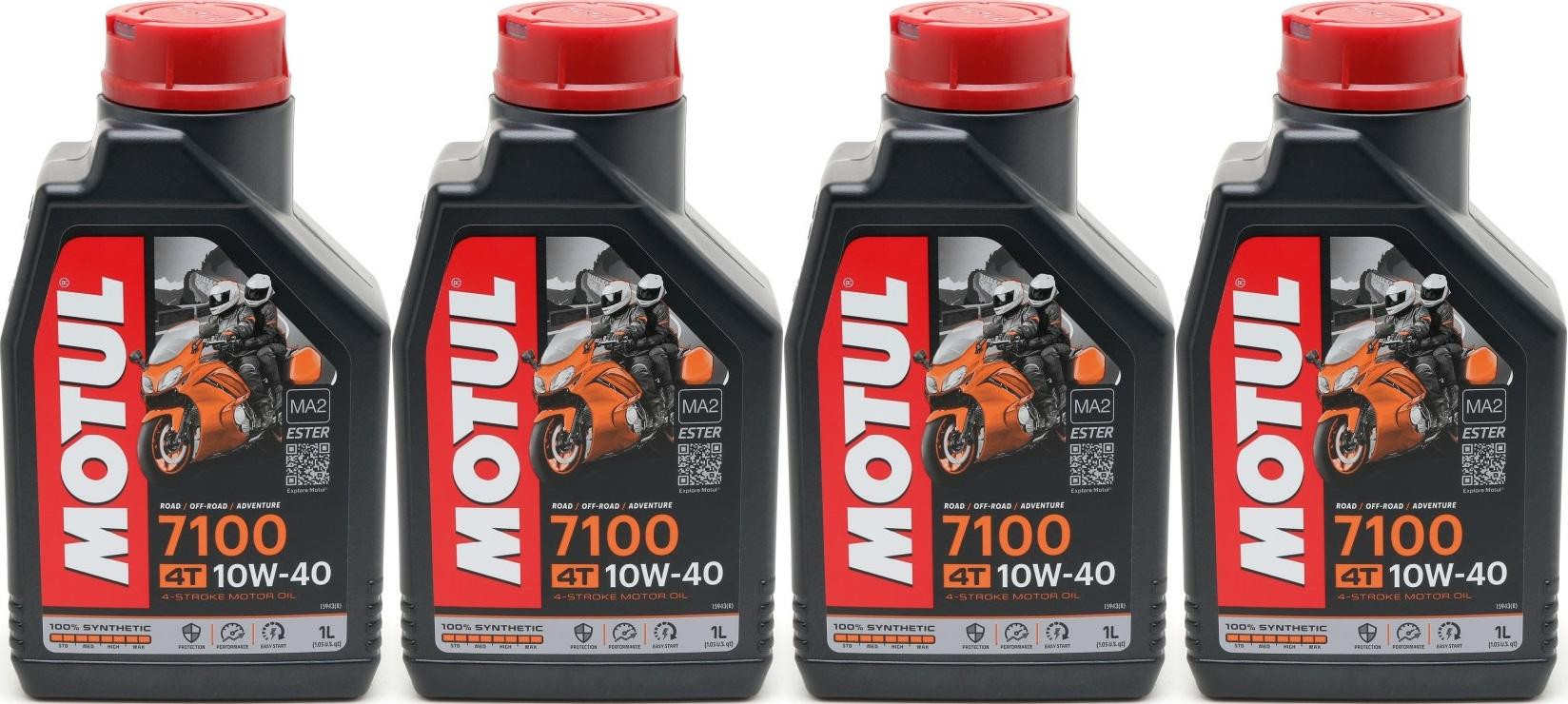 Motul 7100 ester 10W-40 4T Motorrad Motoröl 4x 1l = 4 Liter