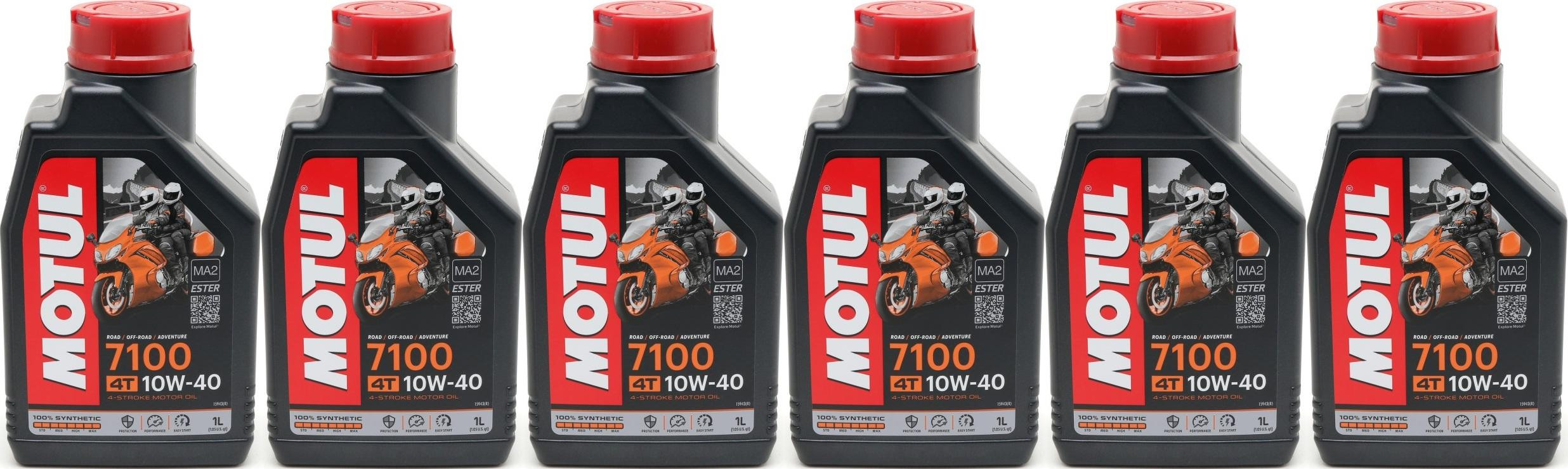 Motul 7100 ester 10W-40 4T Motorrad Motoröl 6x 1l = 6 Liter