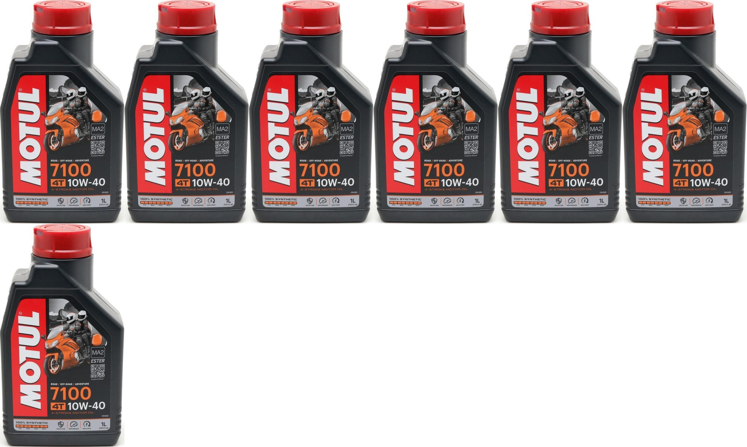 Motul 7100 ester 10W-40 4T Motorrad Motoröl 7x 1l = 7 Liter