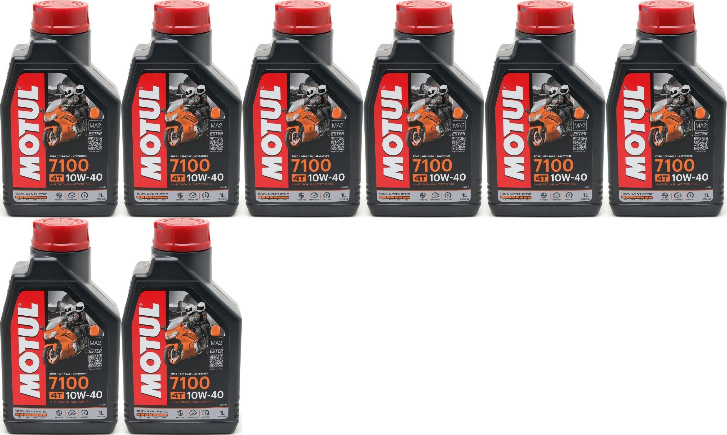 Motul 7100 ester 10W-40 4T Motorrad Motoröl 8x 1l = 8 Liter