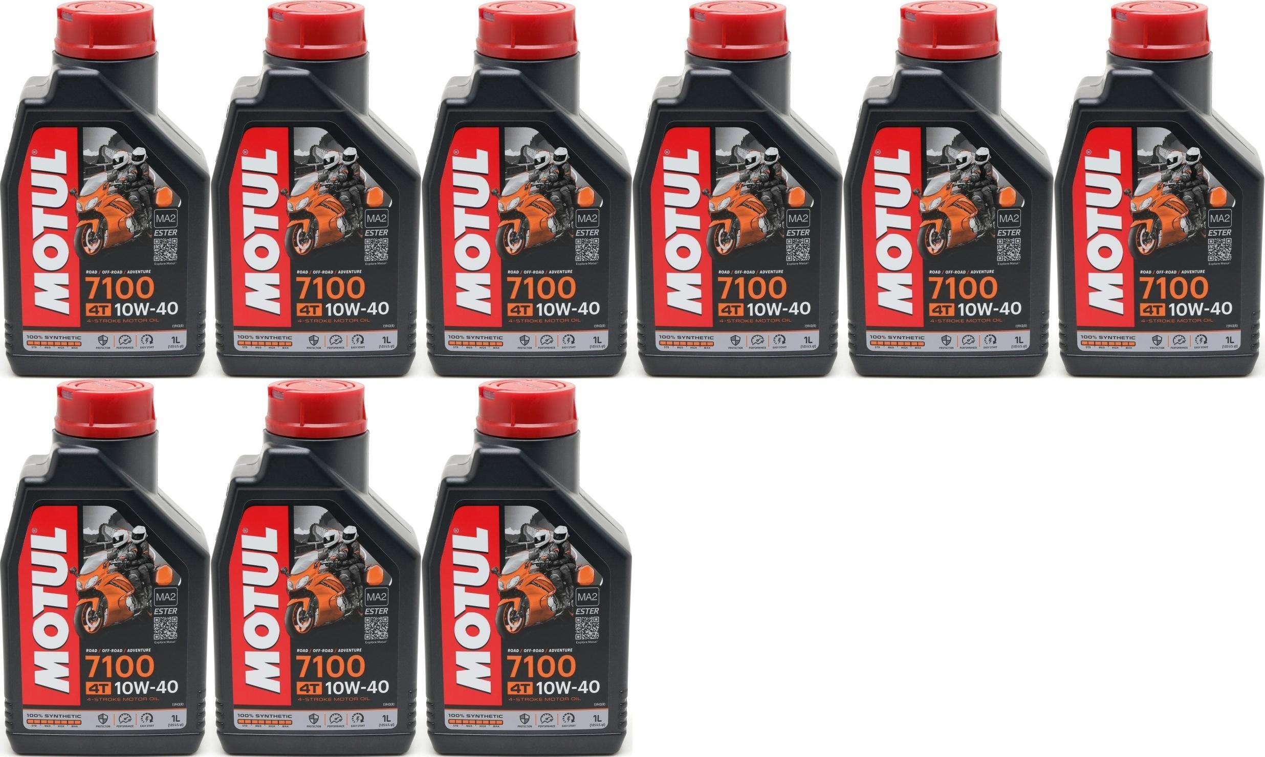 Motul 7100 ester 10W-40 4T Motorrad Motoröl 9x 1l = 9 Liter