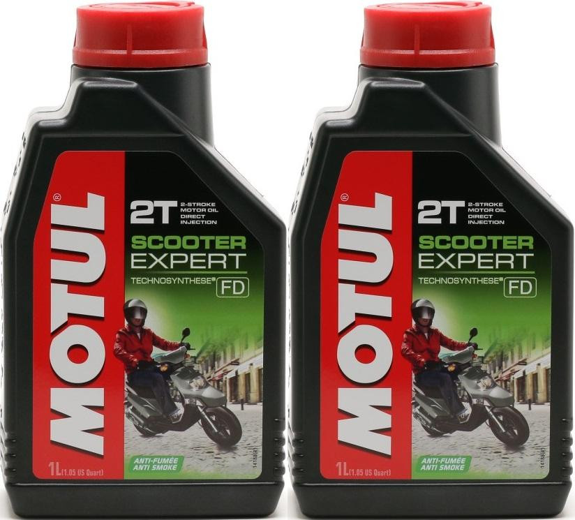 Motul Scooter Expert 2T teilsynthetisches Motorrad Motoröl 2x 1l = 2 Liter