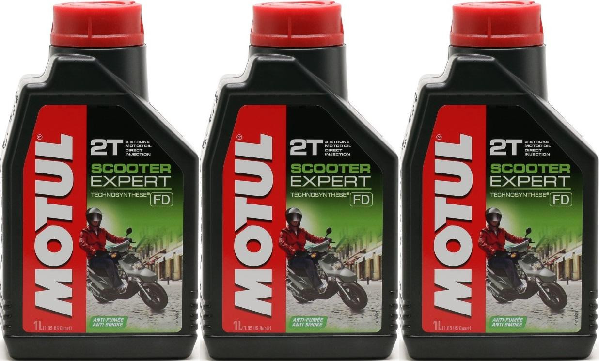 Motul Scooter Expert 2T teilsynthetisches Motorrad Motoröl 3x 1l = 3 Liter