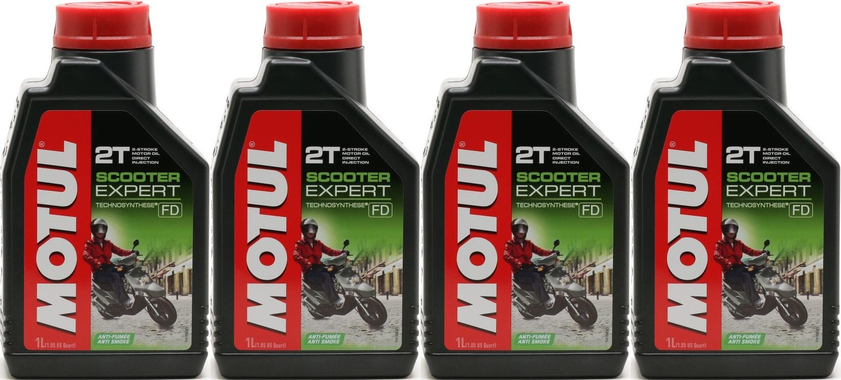 Motul Scooter Expert 2T teilsynthetisches Motorrad Motoröl 4x 1l = 4 Liter