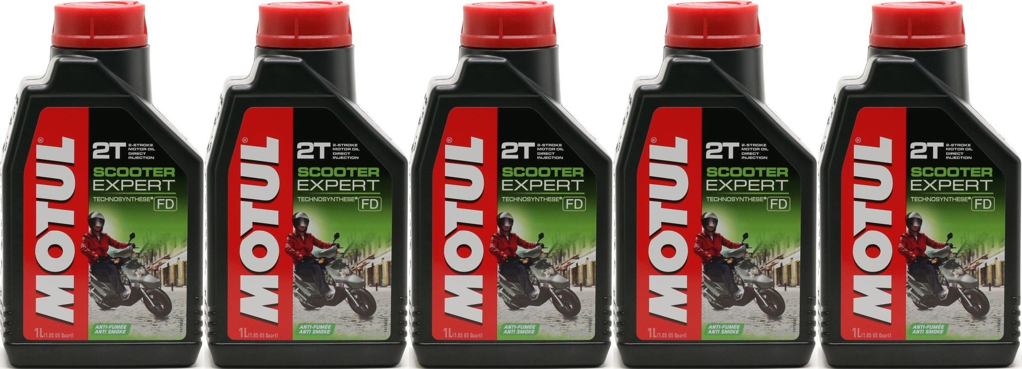 Motul Scooter Expert 2T teilsynthetisches Motorrad Motoröl 5x 1l = 5 Liter