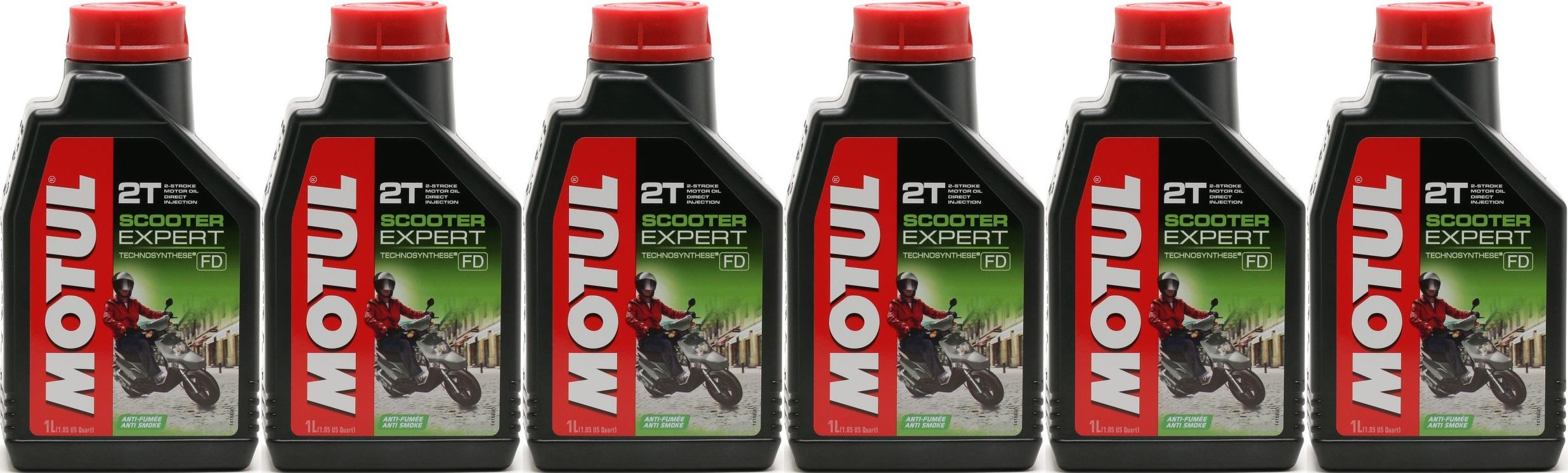 Motul Scooter Expert 2T teilsynthetisches Motorrad Motoröl 6x 1l = 6 Liter