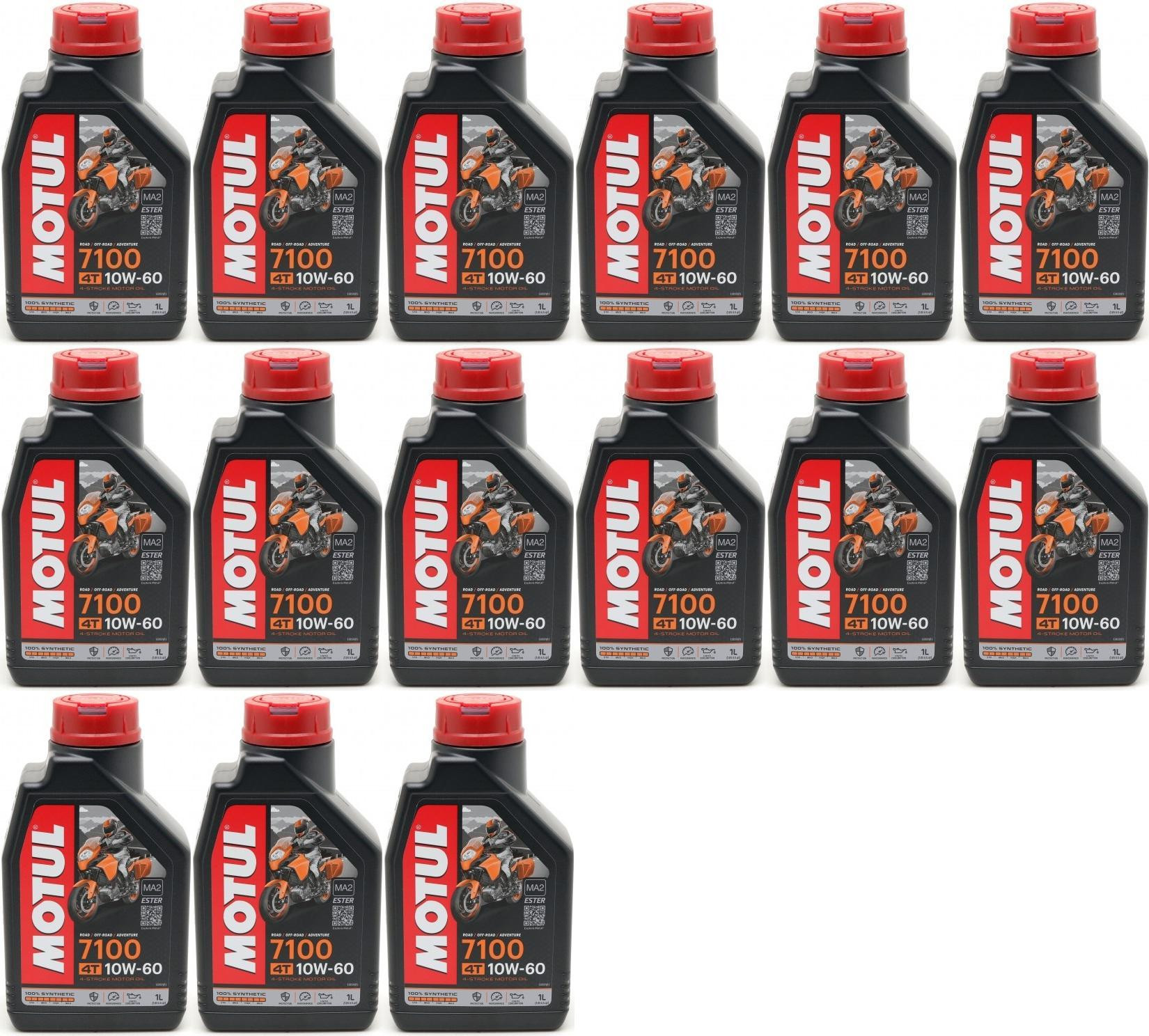 Motul 7100 ester 10W-60 4T Motorrad Motoröl 15x 1l = 15 Liter