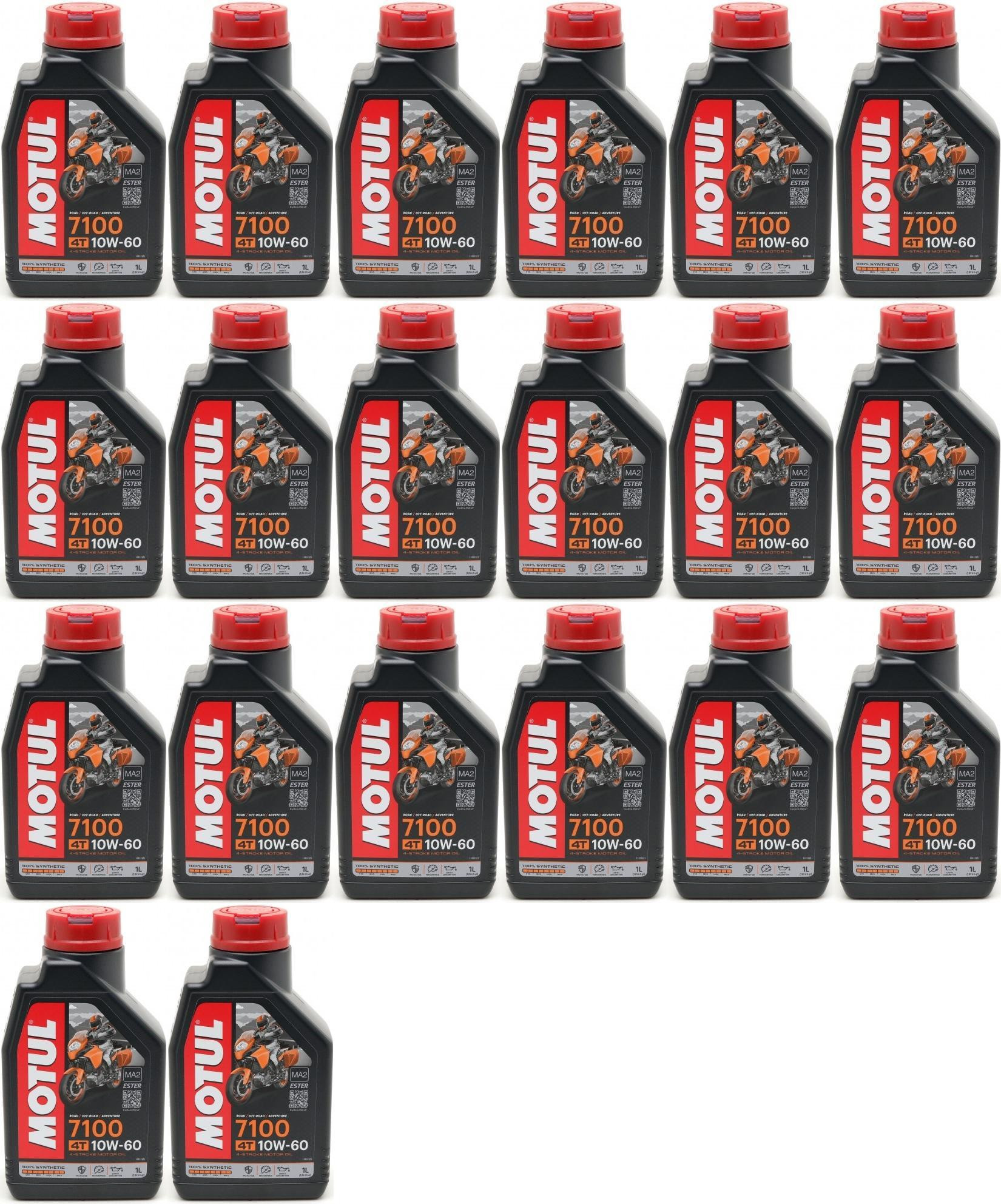 Motul 7100 ester 10W-60 4T Motorrad Motoröl 20x 1l = 20 Liter