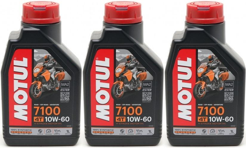 Motul 7100 ester 10W-60 4T Motorrad Motoröl 3x 1l = 3 Liter